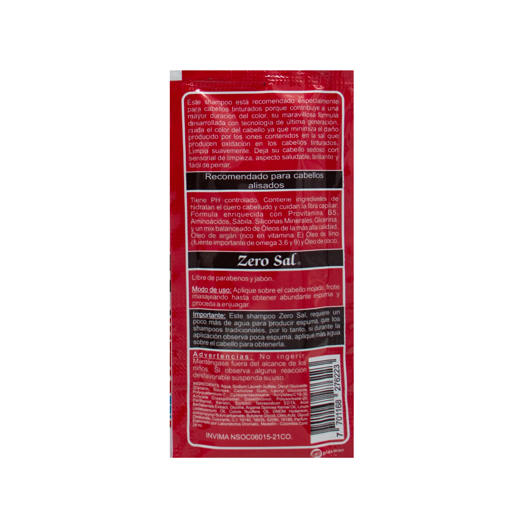 Sachet Shampo Zero Sal x1 und