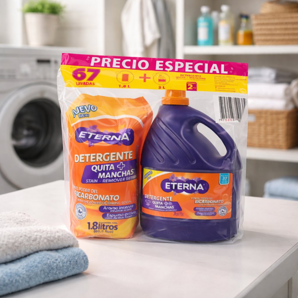 Combo detergente liquido Oferta 3000 ml + Doypack 1800 ml