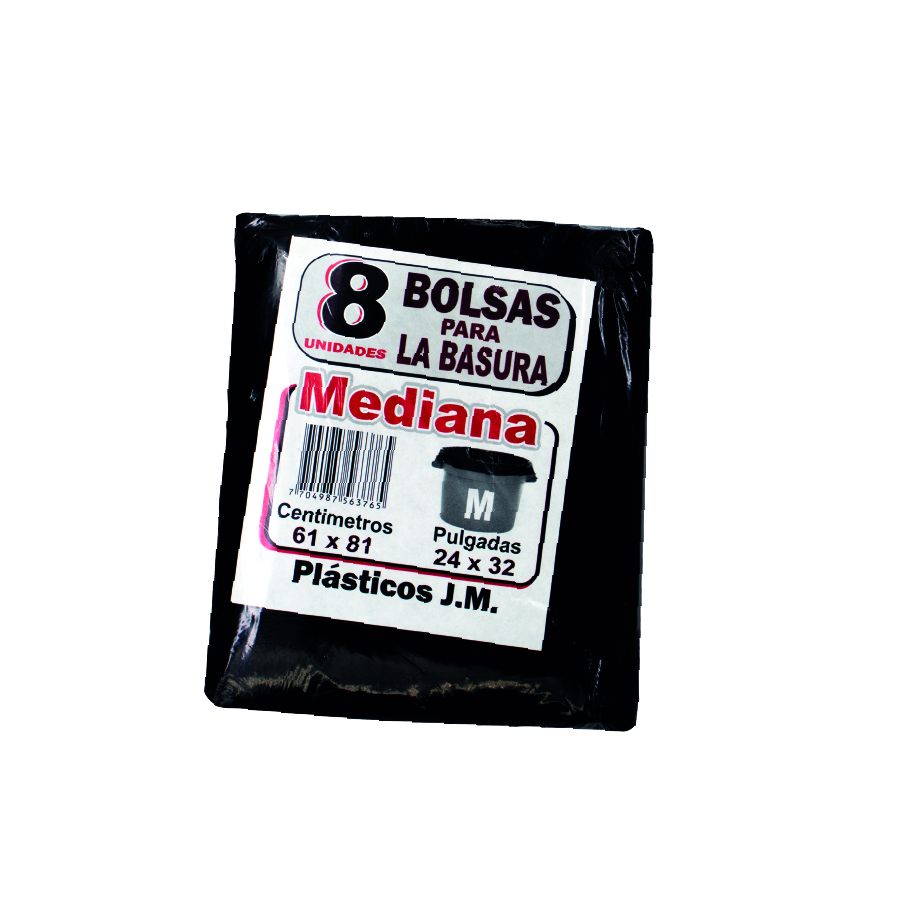 Bolsa Basura negra Paquete X8 und