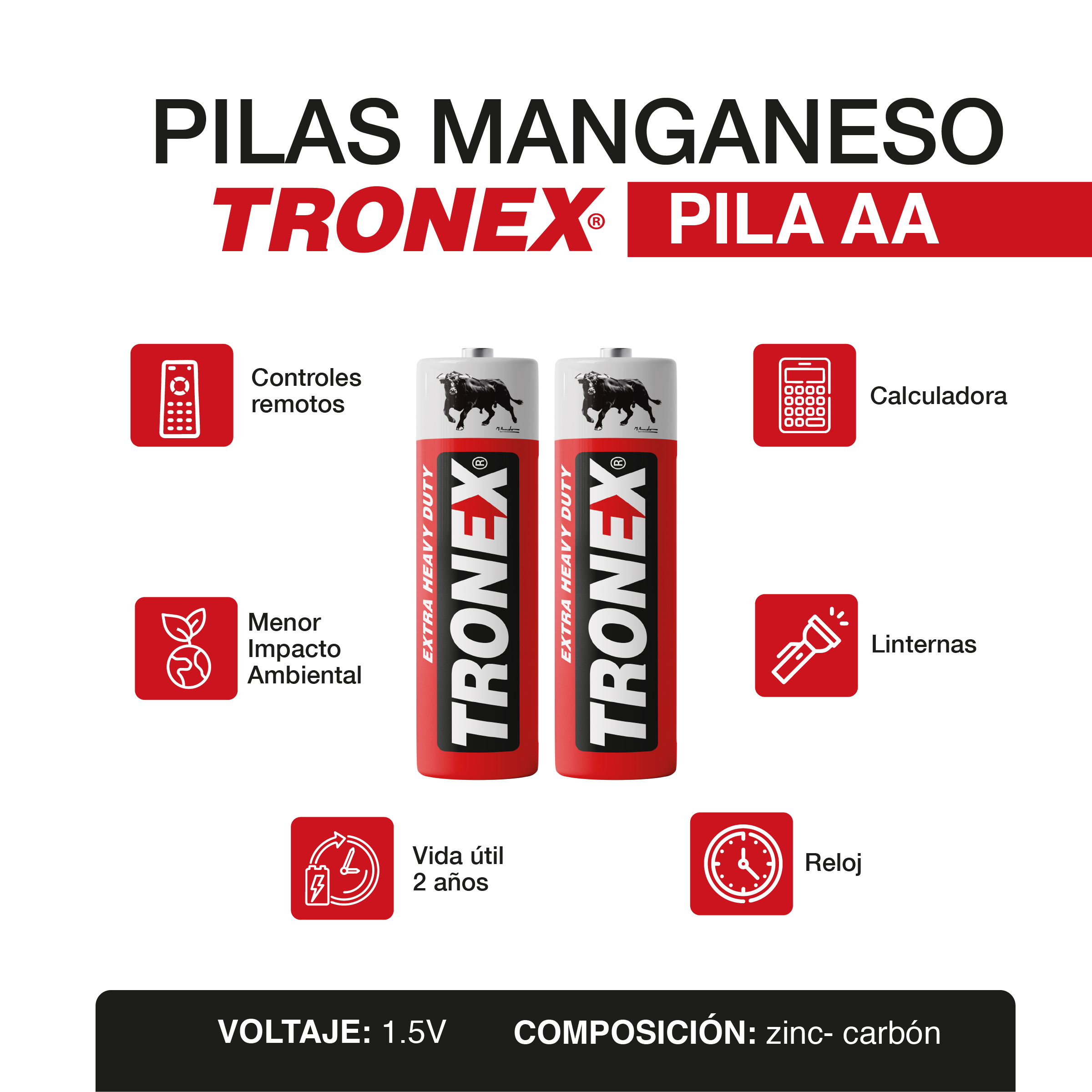 Pila bateria manganeso AA blister x2 und