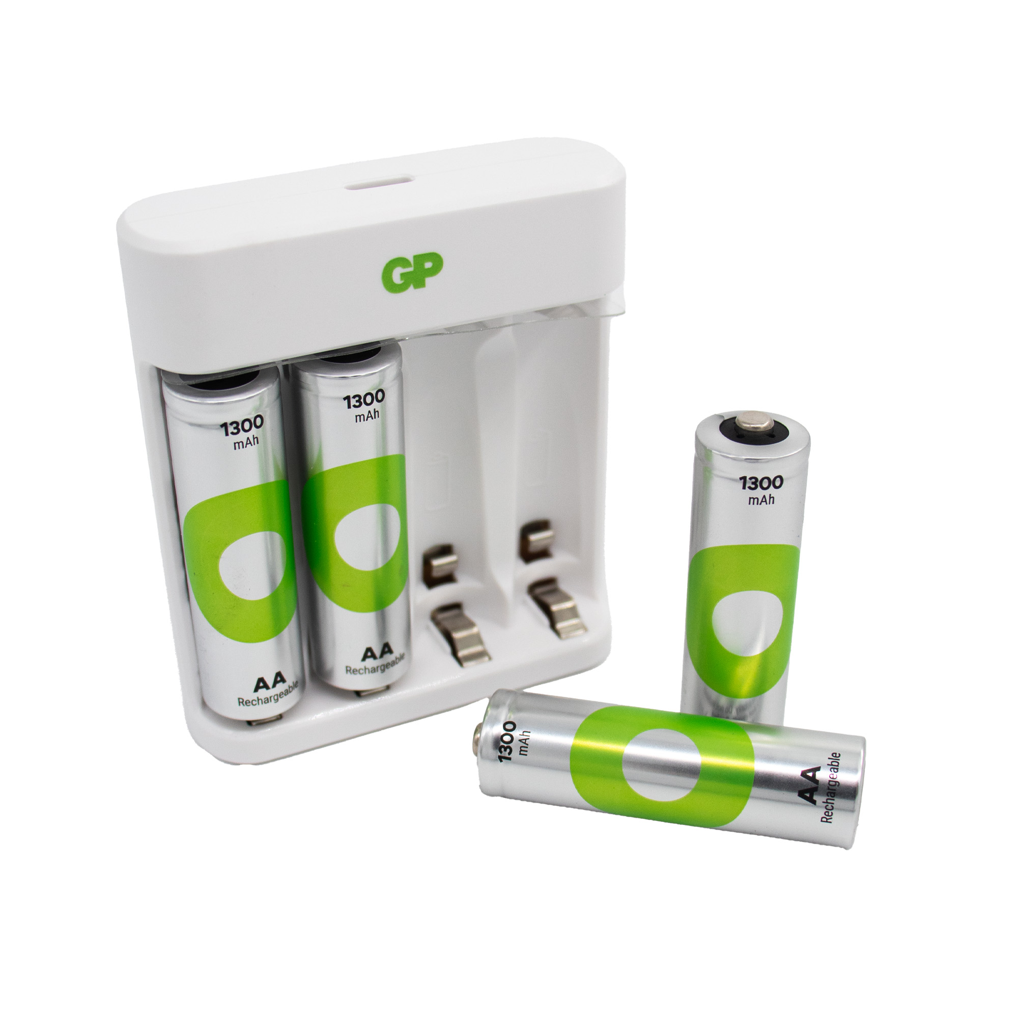 Cargador de pilas con 4 pilas AA 1300 mah