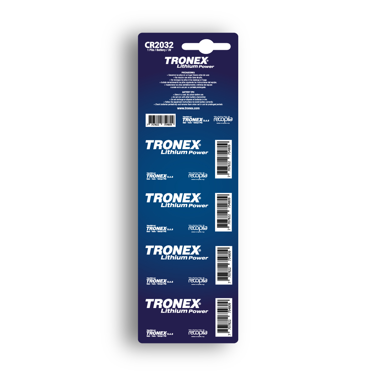 Pila de Litio Tronex CR2032