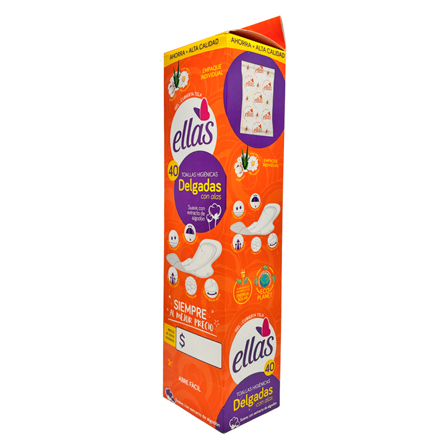 Toalla Femenina Ellas Delgada Caja 15x40