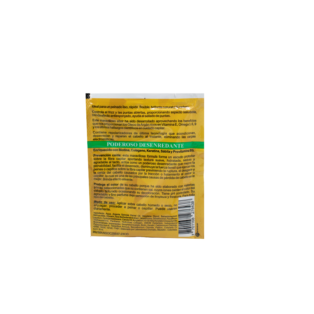 Sachet Elixir de Argan control de frizz  x1 und