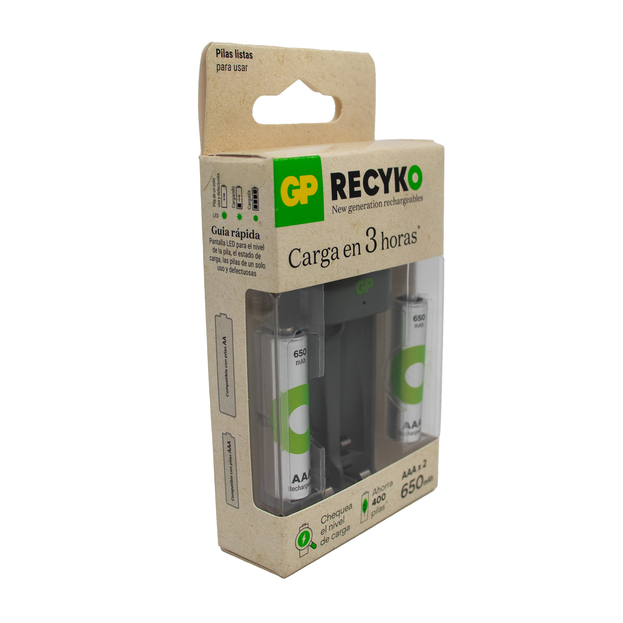 Cargador E211 con 2 Pilas AAA NiMH 650 mAh