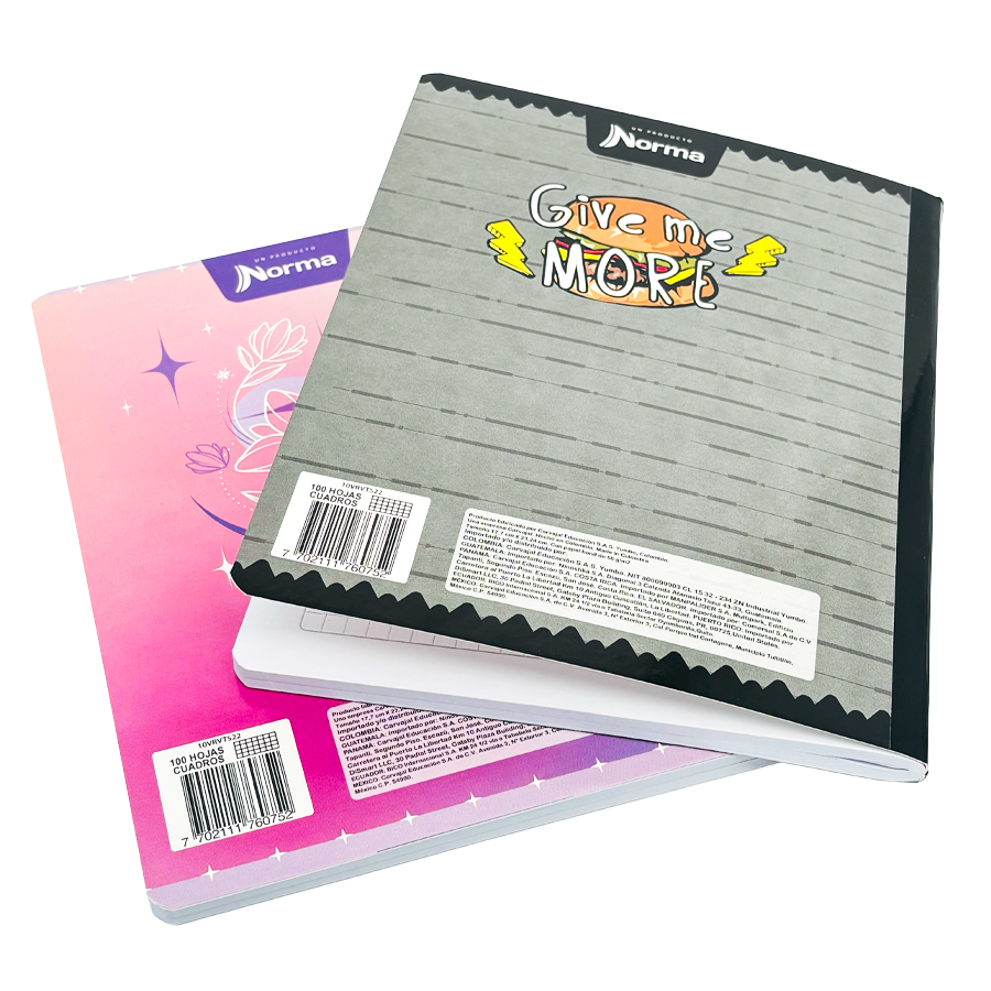 Cuaderno Escolar Cuadriculado 100 Hojas