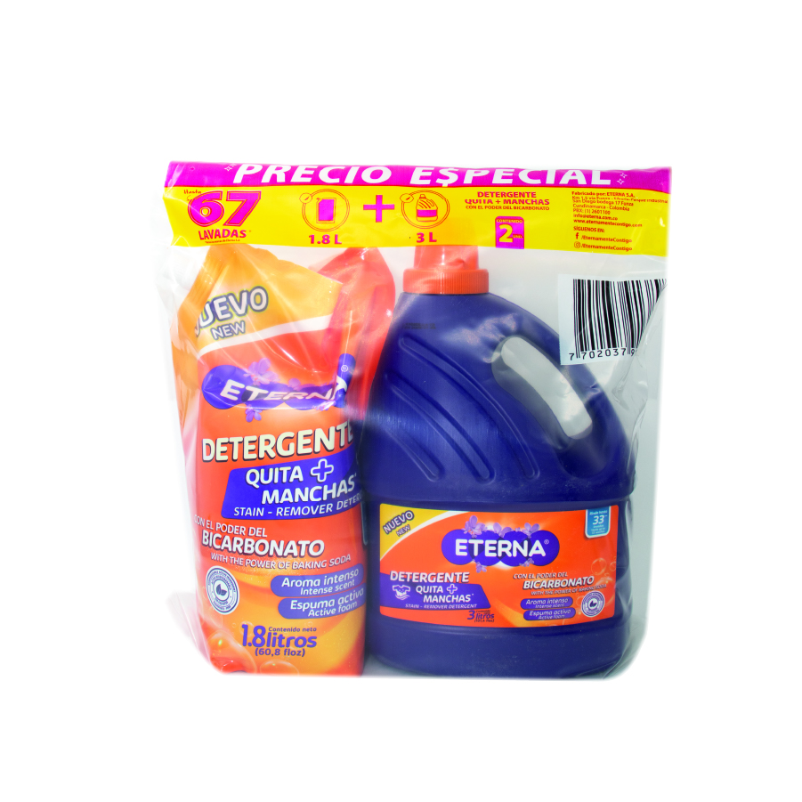 Combo detergente liquido Oferta 3000 ml + Doypack 1800 ml