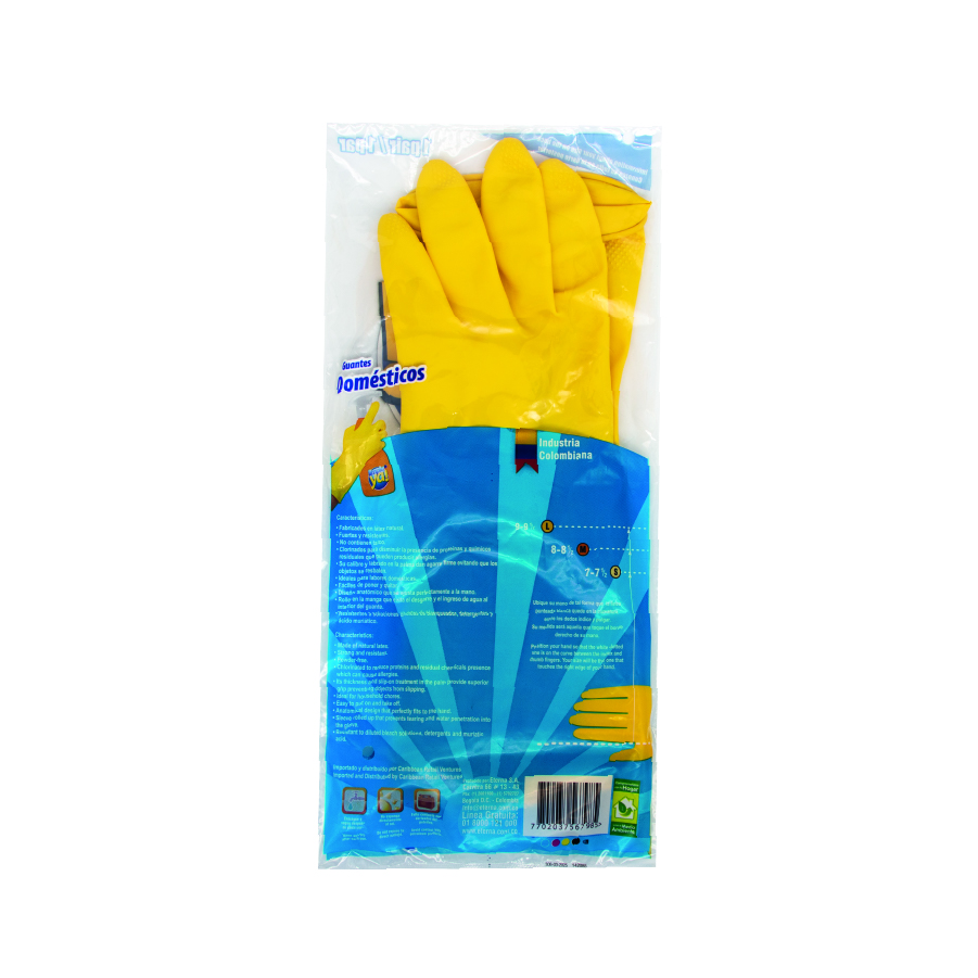Guante Doméstico Amarillo Limpiaya