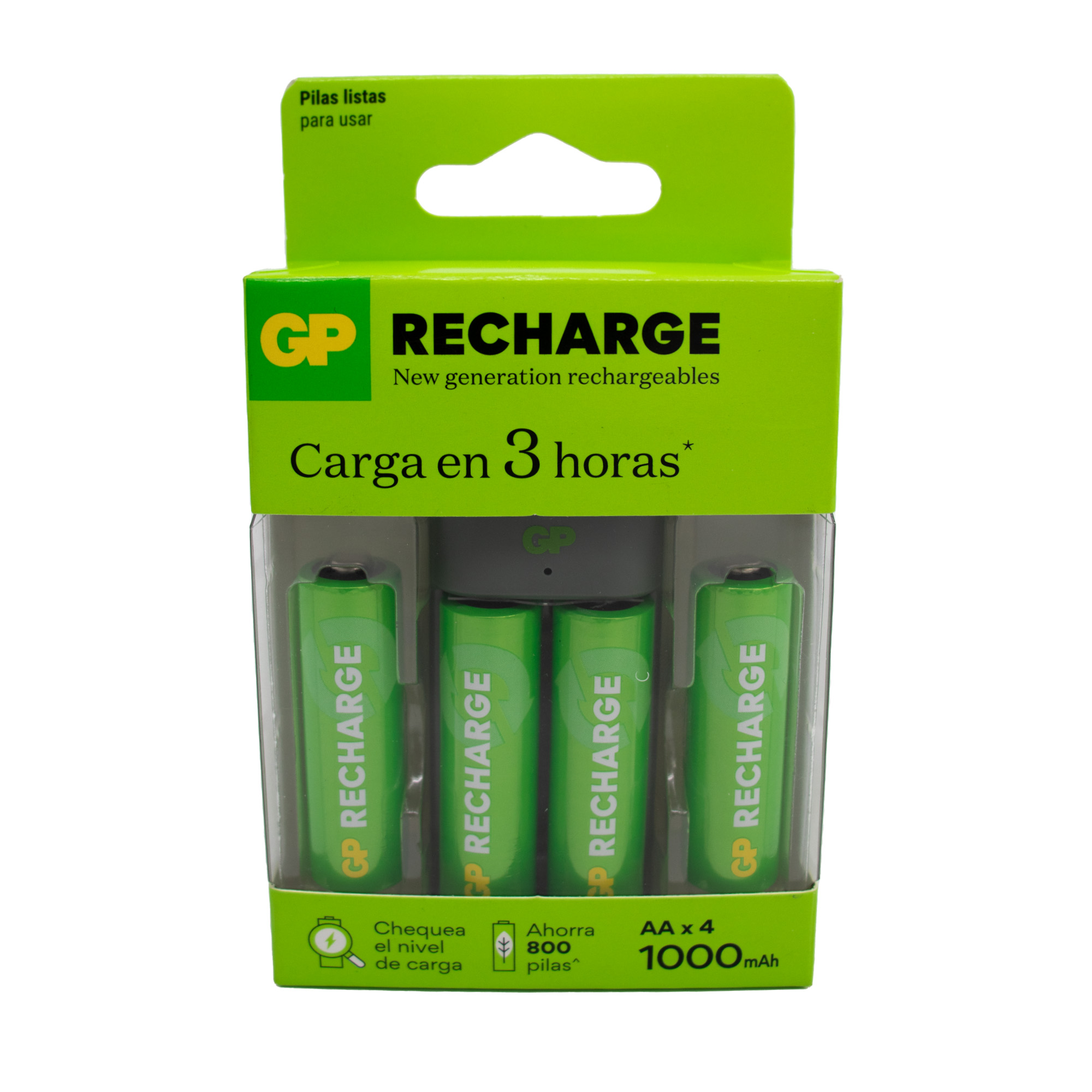 Cargador de pilas 211 con 4 pilas AA 1000 mah