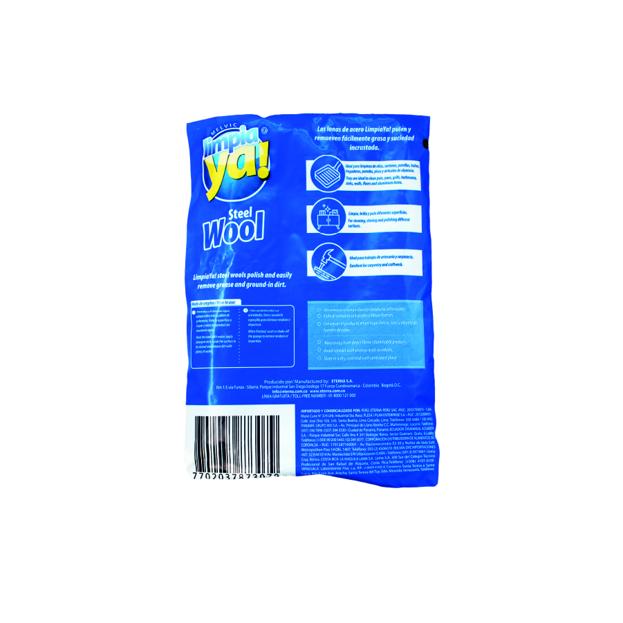 Esponja para brillo Lana Acero x6 und