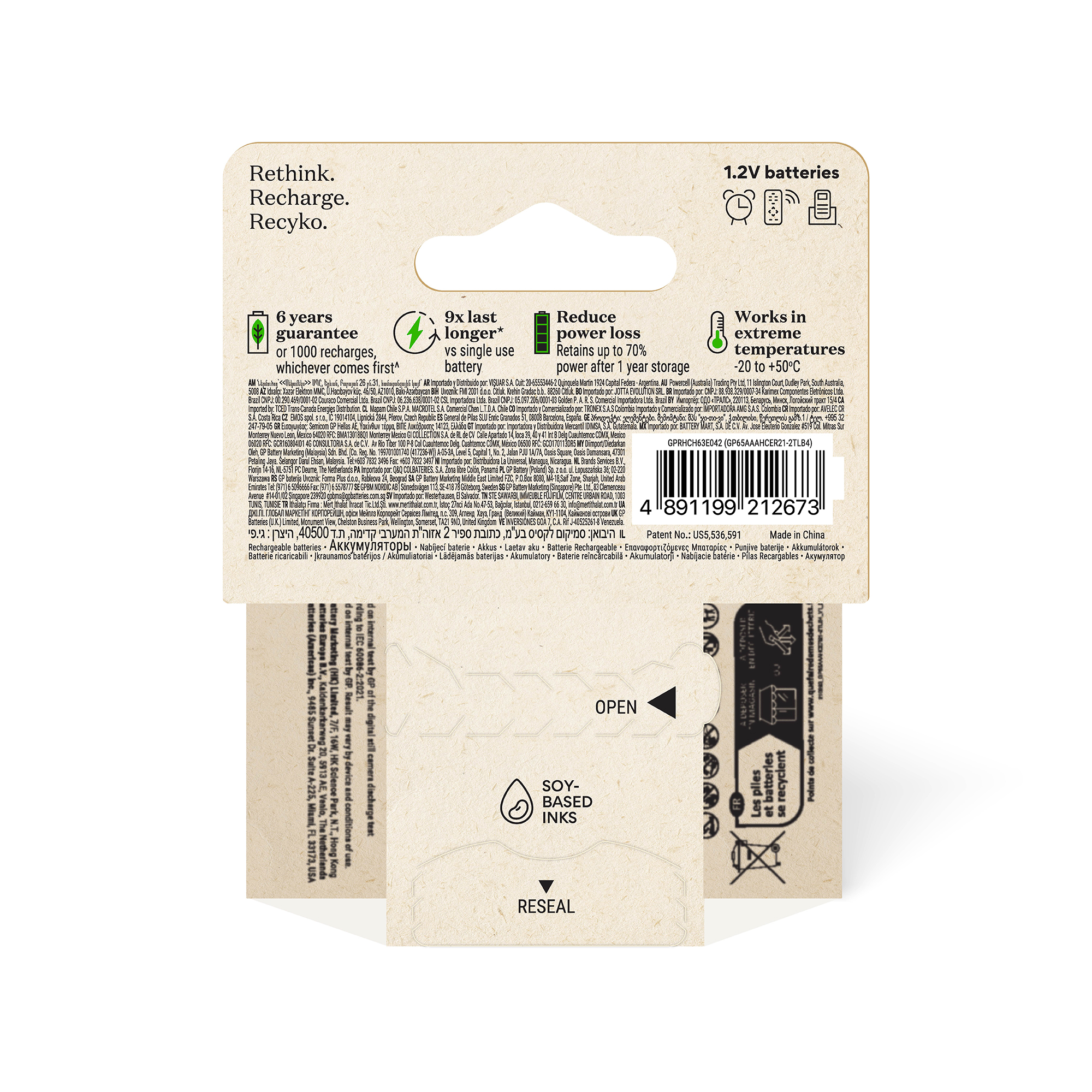 Pila bateria recarcable 650 AAA 1,2V x4 und