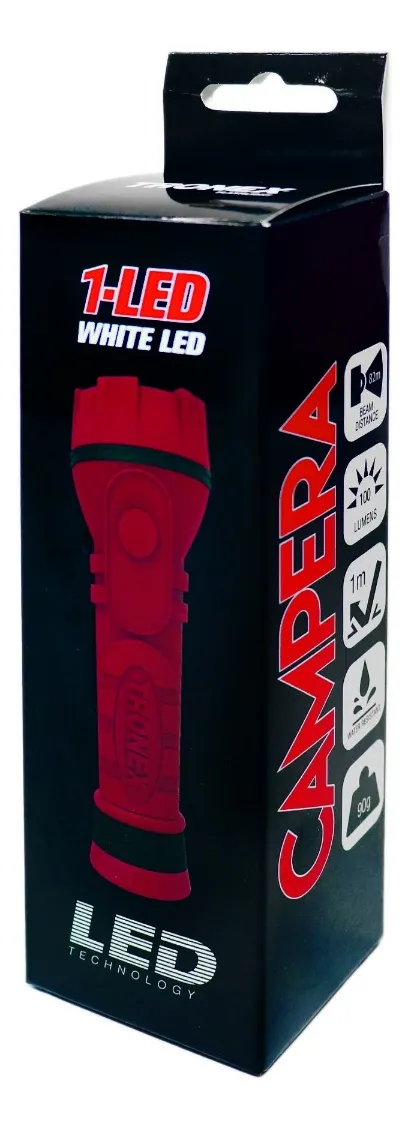 Linterna de caucho Rojo (pilas AA x2)