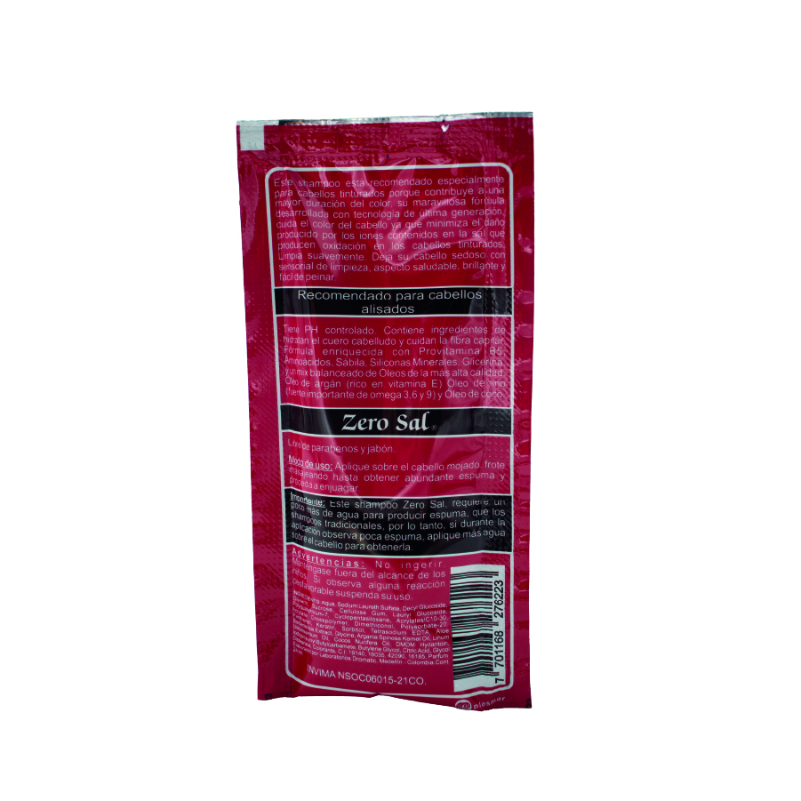 Shampoo con Keratina Zero Sal sachet 24ml