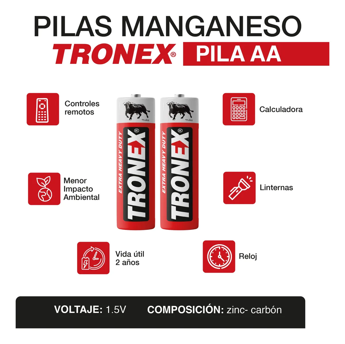 Pila bateria Manganeso AA Ristra x10 und