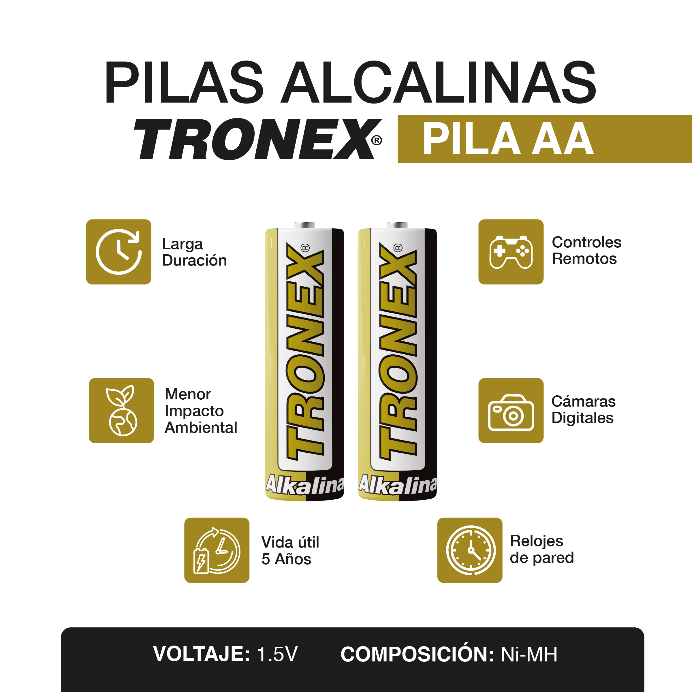Pila bateria alcalina AA  blister x2 und