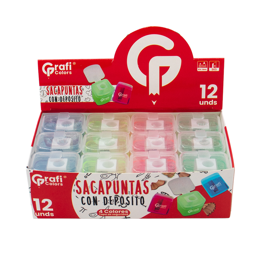 Sacapunta con Depósito Cuadrado GráficoColors
