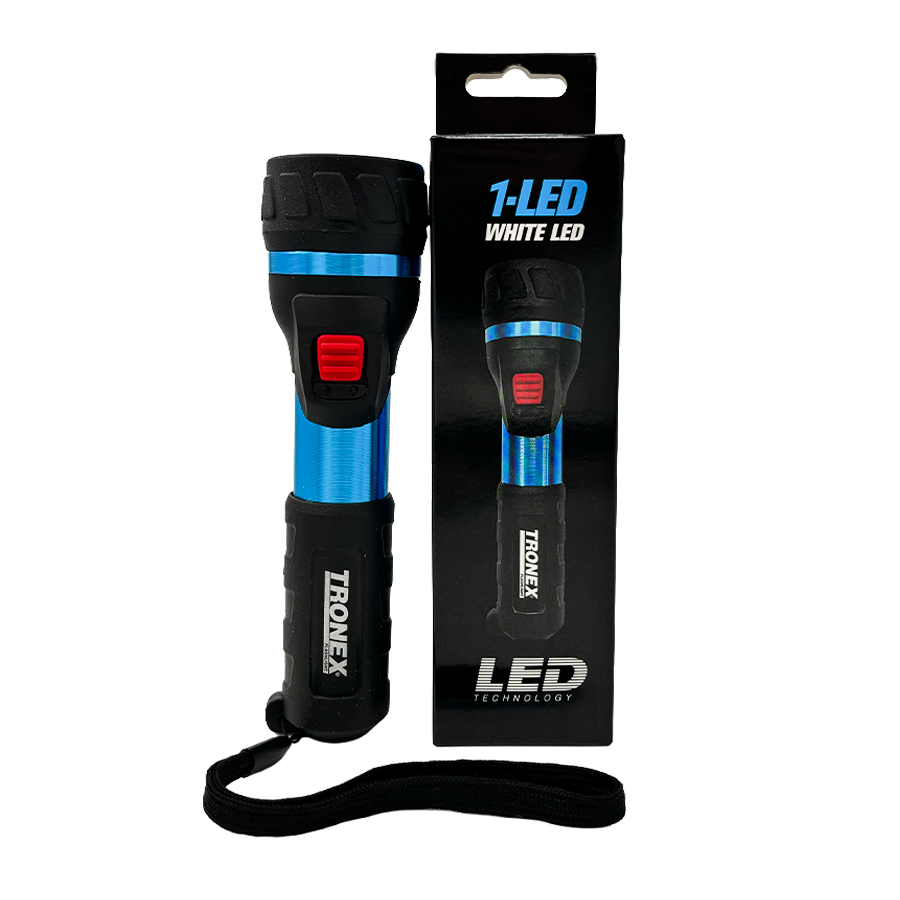 Linterna 130 Lúmenes LED 2 AA Aluminio Azul Alta Resistencia