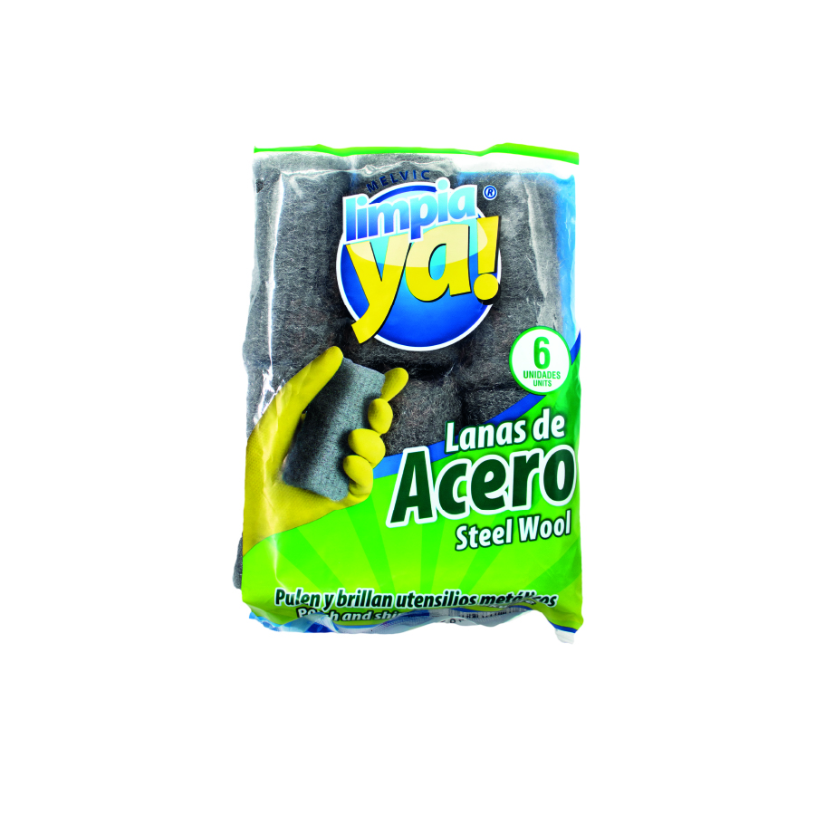 Esponja para brillo Lana Acero x6 und