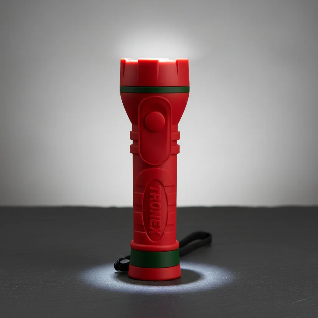 Linterna de caucho Rojo (pilas AA x2)