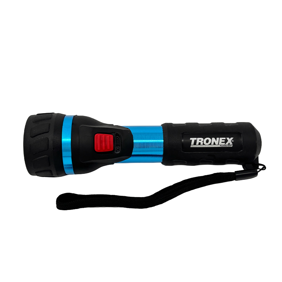 Linterna 130 Lúmenes LED 2 AA Aluminio Azul Alta Resistencia