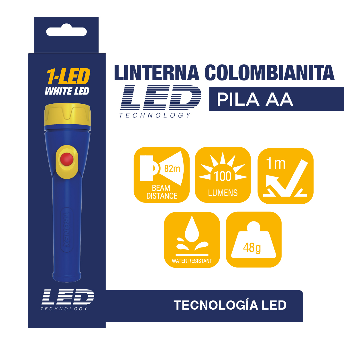 Linterna Colombianita  (pilas AA x2)