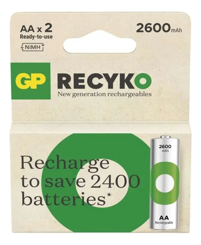 Pila  baeria recargable AA 2700 mah x2 und