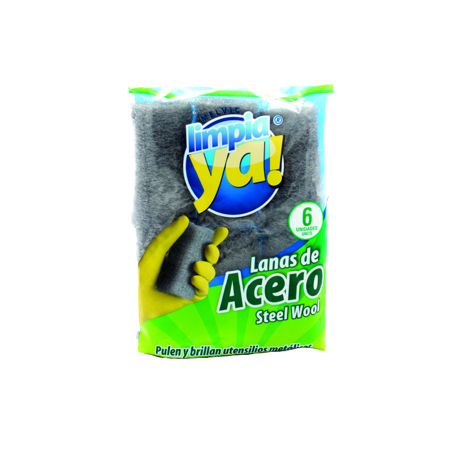 Esponja para brillo Lana Acero x6 und