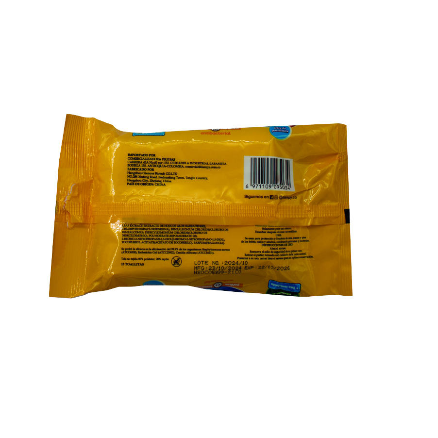 Pañitos Húmedos  Amarillo x15 und