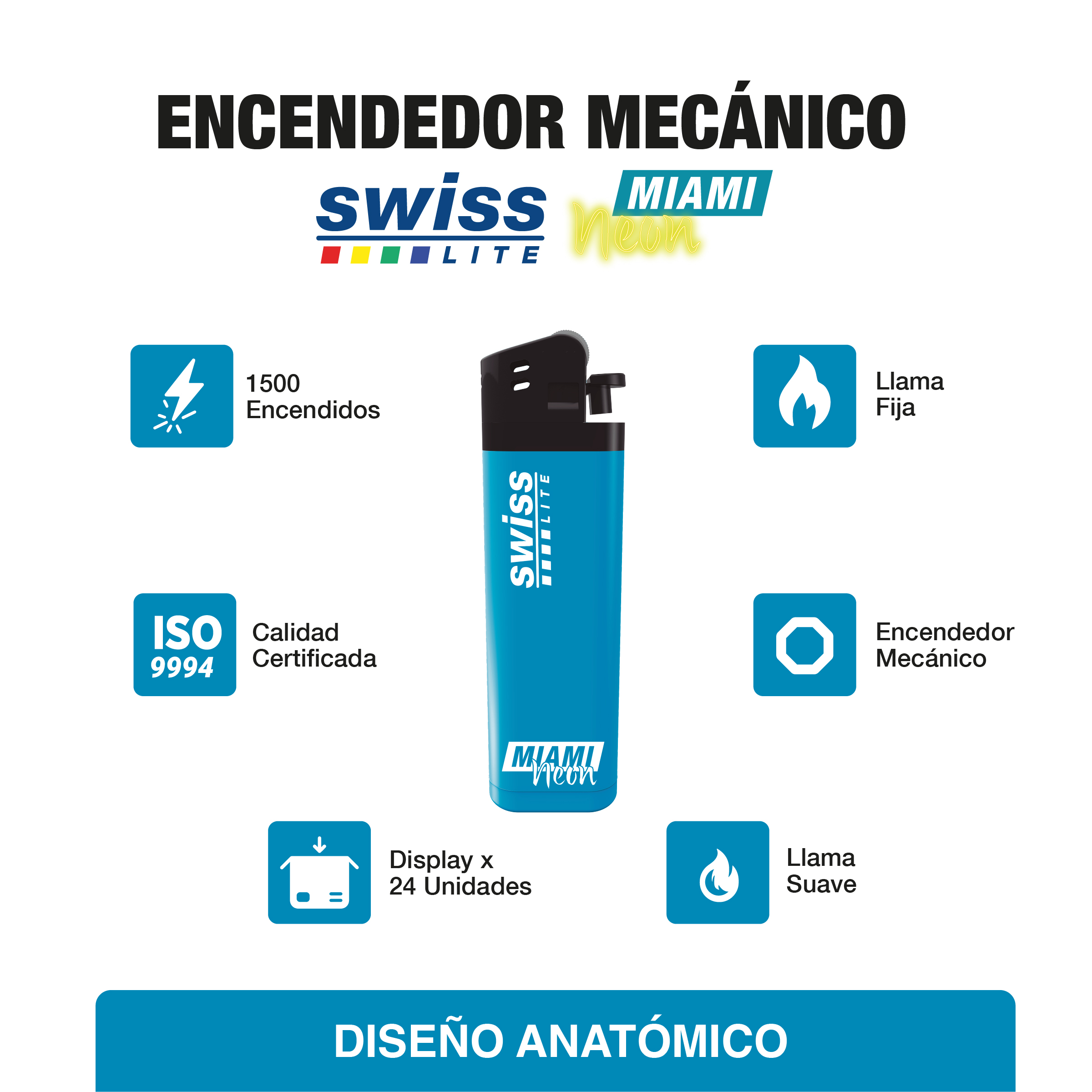 Encendedor Miami Neón x24 und