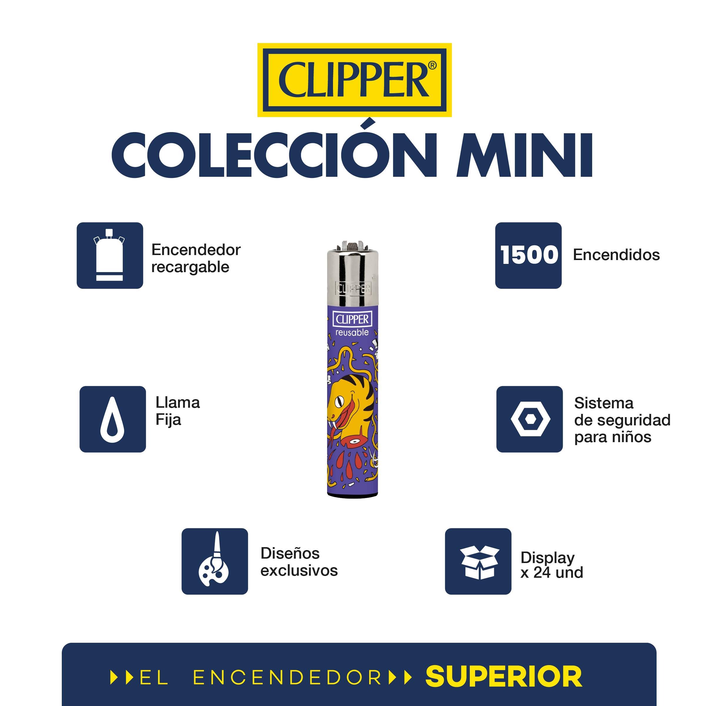 Encendedor recargable Mini Motivos coleccionables